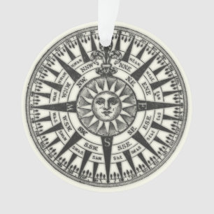 Antike Kompassrose Sonne Ornament