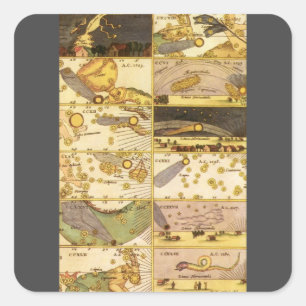 Antike Konstellationen, antike Astronomie & Sterne Quadratischer Aufkleber