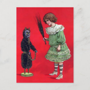 Antike Krampus-Puppe Postkarte