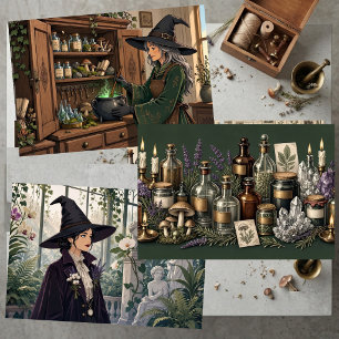 Antike Kräuter der Hexenapotheke im Vintage-Stil  Geschenkpapier Set