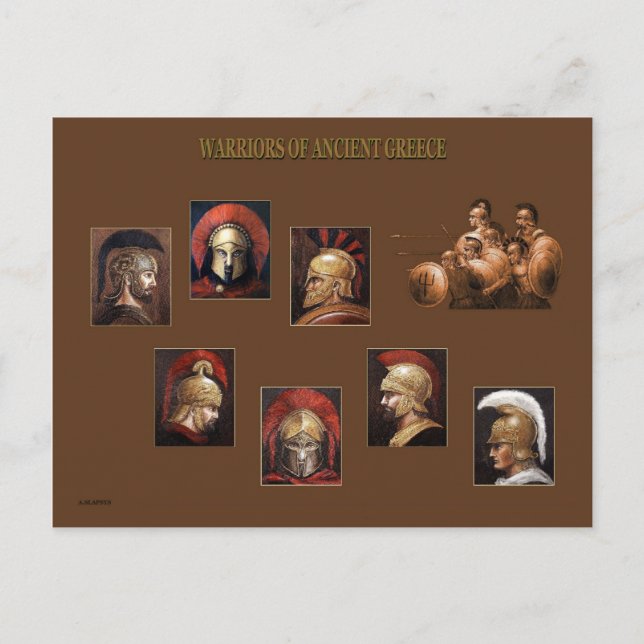 Antike Krieger Postkarte (Vorderseite)