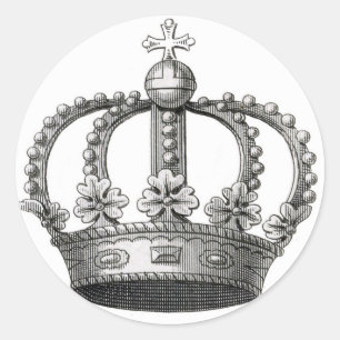 Antike Krone Runder Aufkleber