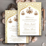 Antike Kronleuchter Cream Gold muslimische Hochzei Einladung<br><div class="desc">Erleben Sie Ihren Gast mit dieser eleganten islamischen Hochzeit mit einem islamischen geometrischen Muster und rustikalen Kronleuchtern. Fügen Sie einfach Ihre Veranstaltungsdetails zu dieser einfach zu bedienenden Vorlage hinzu,  um sie zu einer einmaligen Einladung zu machen.</div>