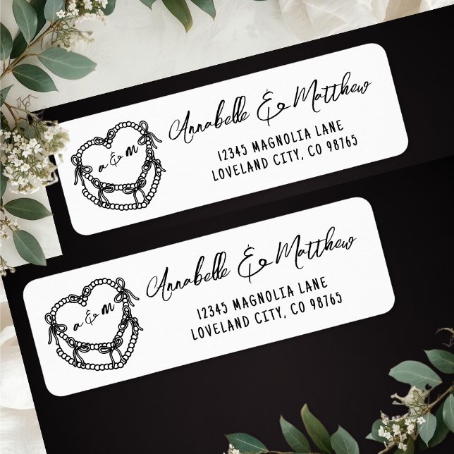 Antike Kuchenhandschrift Hochzeitsrücksendeadresse (Vintage Cake Hand Drawn Wedding Return Address Label)