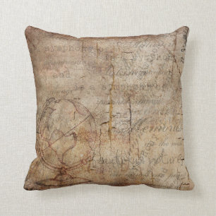 Antike Kugel beunruhigtes rustikales Kissen