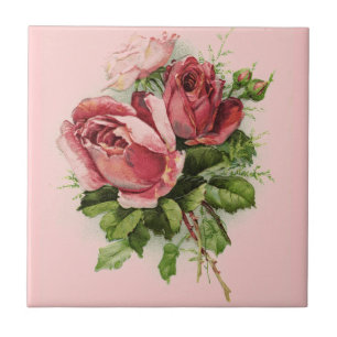 Antike Kunst Rosen im Vintage Stil Fliese