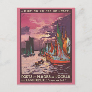 Antike La Rochelle Frankreich Zugreise Postkarte