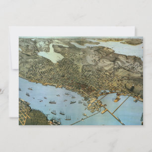 Antike Landkarte Stadt Seattle Washington