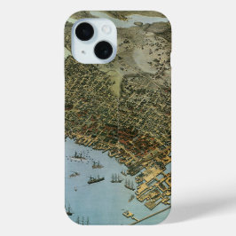 Antike Landkarte Stadt Seattle Washington iPhone 15 Hülle