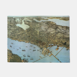 Antike Landkarte Stadt Seattle Washington Fußmatte