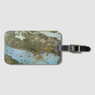 Antike Landkarte Stadt Seattle Washington Gepäckanhänger