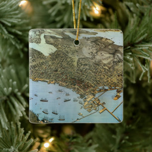 Antike Landkarte Stadt Seattle Washington Keramikornament