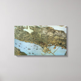 Antike Landkarte Stadt Seattle Washington Leinwanddruck