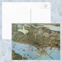 Antike Landkarte Stadt Seattle Washington