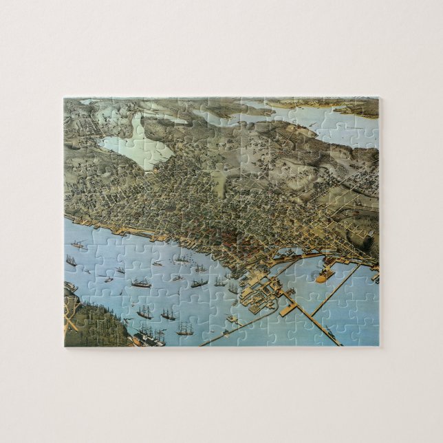 Antike Landkarte Stadt Seattle Washington Puzzle (Horizontal)