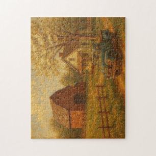 Antike/ländliche Frühlingsfarm Puzzle