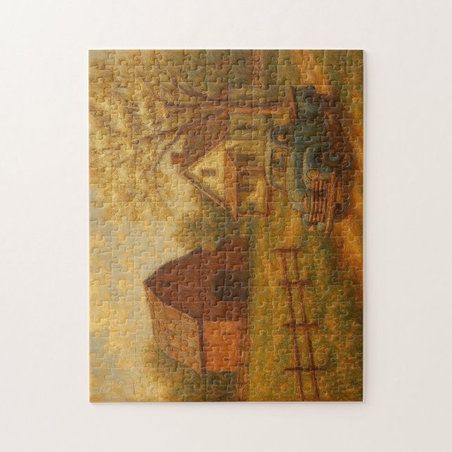 Antike/ländliche Frühlingsfarm Puzzle (Vertikal)