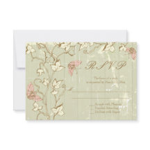 Antike ländliche rustikale creme Hochzeit RSVP Ant