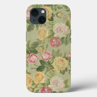 Antike ländliche verwitterte Blumenmuster iPhone 13 Hülle