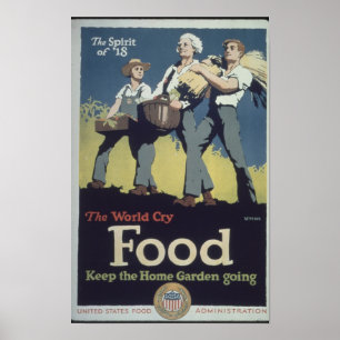 Antike Lebensmittel-Landwirt-Propaganda für den Zw Poster
