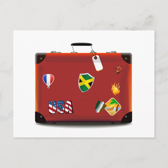 Antike Ledertasche Postkarte (Vorderseite)