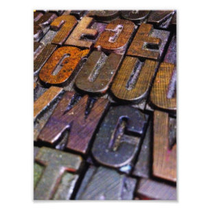 antike Letterpress-Schrifttype-Textur Fotodruck