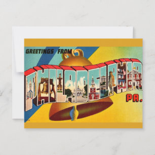 Antike Liberty Bell Postkarte