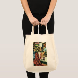 Antike Liebe und Romantik, Dame im Getränkeshop Tragetasche
