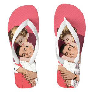 Antike Liebe und Romantik, Frischvermählte in Rosa Flip Flops