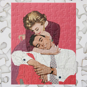 Antike Liebe und Romantik, Frischvermählte in Rosa Puzzle