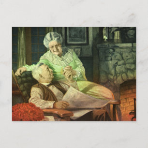 Antike Liebe und Romantik; Romantische Großeltern Postkarte