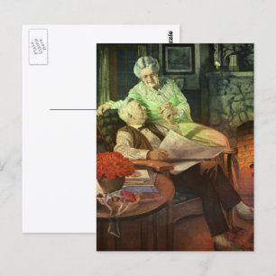 Antike Liebe und Romantik; Romantische Großeltern Postkarte