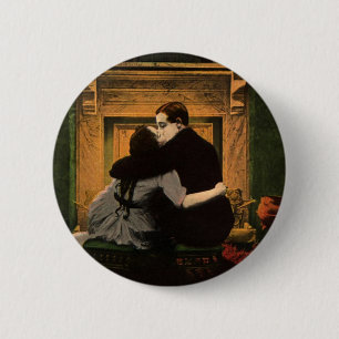 Antike Liebe und Romantik, Romantischer Kamin Kuss Button