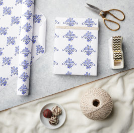 Antike lila Blumen Blumenmuster Geschenkpapier