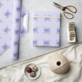 Antike lila Blumen Blumenmuster und Blätter Geschenkpapier