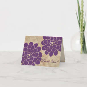 Antike lila Dahlien-Blumen-Hochzeit Danke