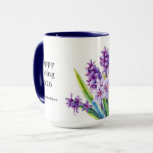 Antike lila Hyazinthen Blumen-Frühlings-Kunst