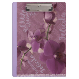 Antike lila Orchidee Klemmbrett