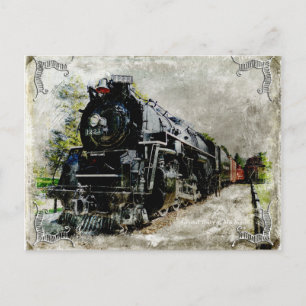 Antike Lokomotive aus der Ferne Postkarte