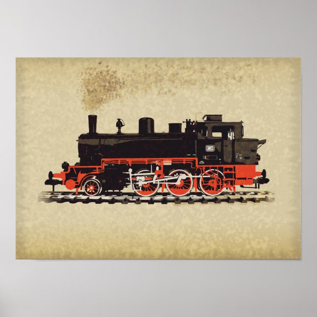 Antike Lokomotive Poster (Vorne)