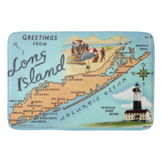 Antike Long Island Karte Badematte
