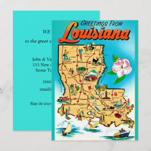 Antike Louisiana-Karte Umzugsankündigung