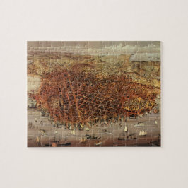Antike Luftkarte von San Francisco, Kalifornien Puzzle
