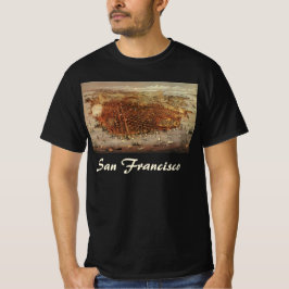 Antike Luftkarte von San Francisco, Kalifornien T-Shirt