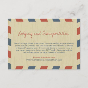 Antike Luftpost-Hochzeits-Informationen Begleitkarte