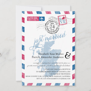 Antike Luftpost Schottland Posteingang Einladung