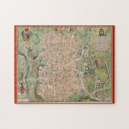 Antike Map of Madrid Spain Puzzle