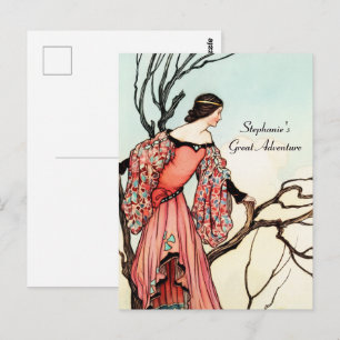 Antike Märchenprinzessin Fantasie-Geschichtenbuch Postkarte
