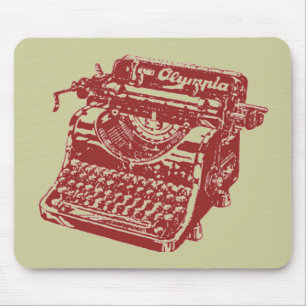 Antike maroone Schreibmaschine Mousepad