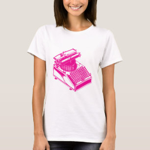 Antike mechanische Schreibmaschine Magenta T-Shirt